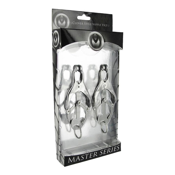 Master Series Ringed Monarch Clover Nipple Clamps – Silver