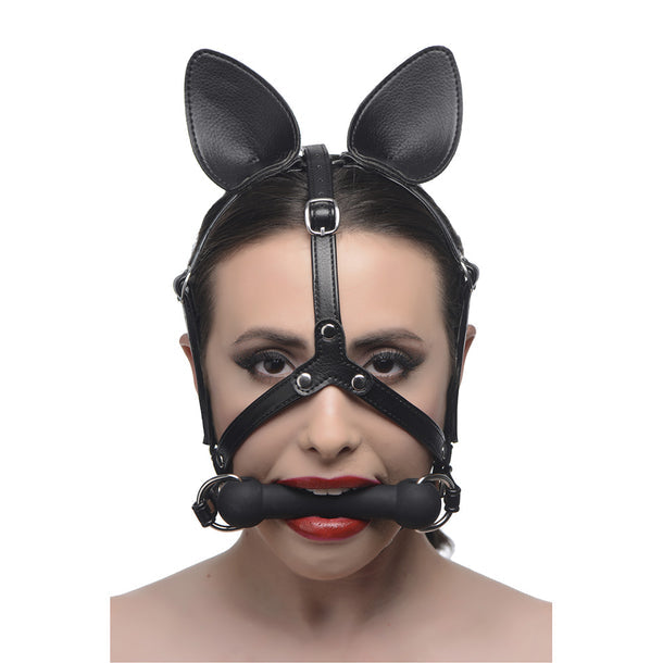 Master Series Dark Horse Pony Head Harness with Silicone Bit