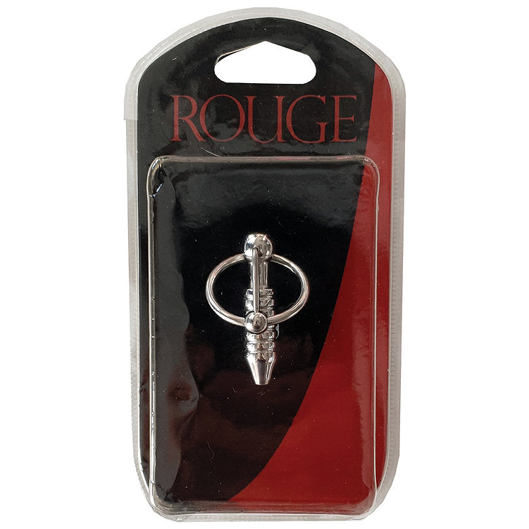 Rouge Group 1cm thick Hollow Beaded Probe and Cock Ring - Stainless Steel