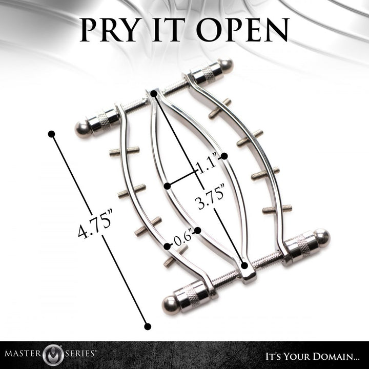 Master Series Spread Em Stainless Steel Poker Labia Clamp with Adjustable Pressure Screws