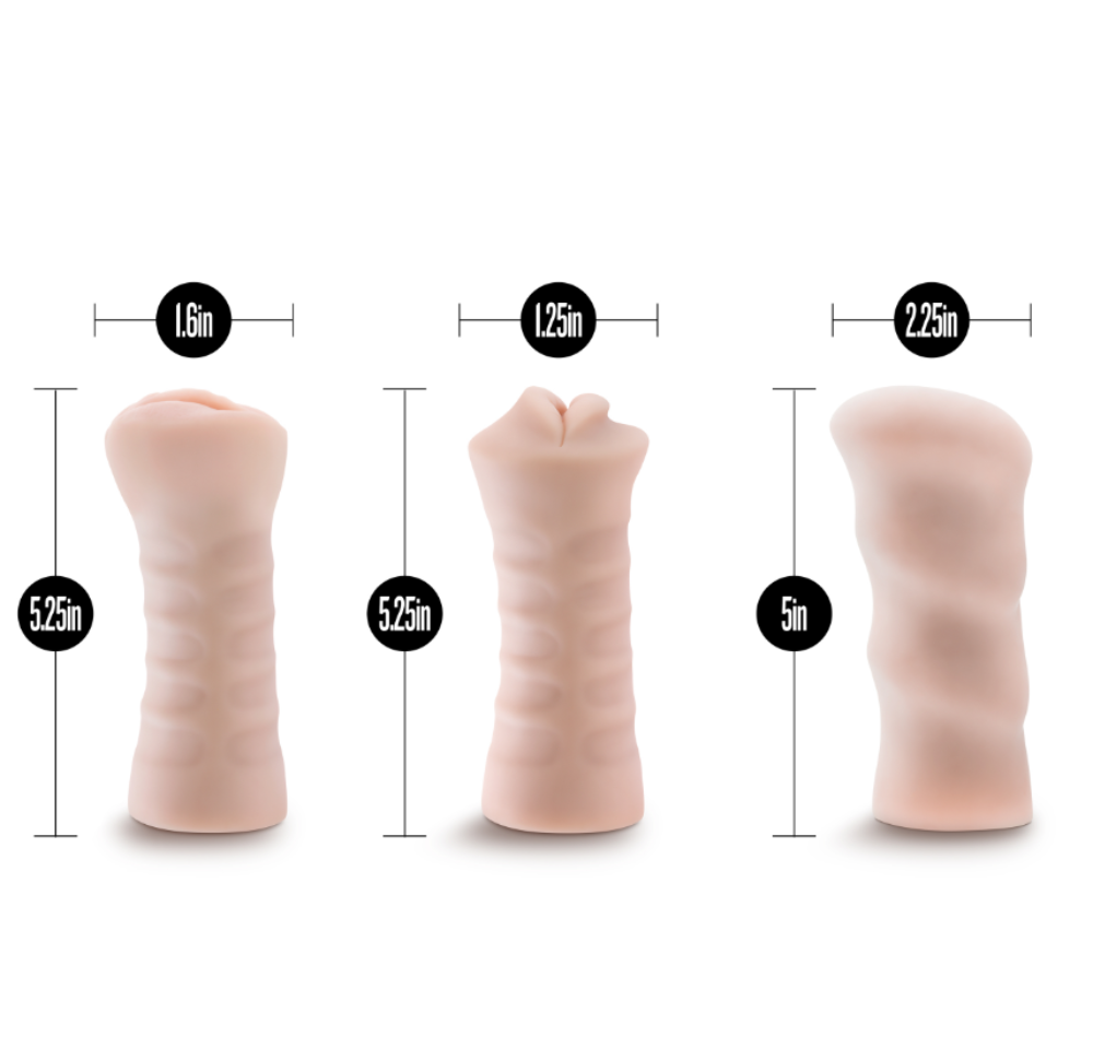 M For Men By Blush 3-Pack Self-Lubricating Vibrating Stroker Set - Beige