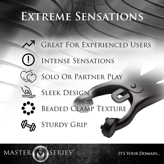 Master Series Japanese Monarch Clover Nipple Clamps – Black