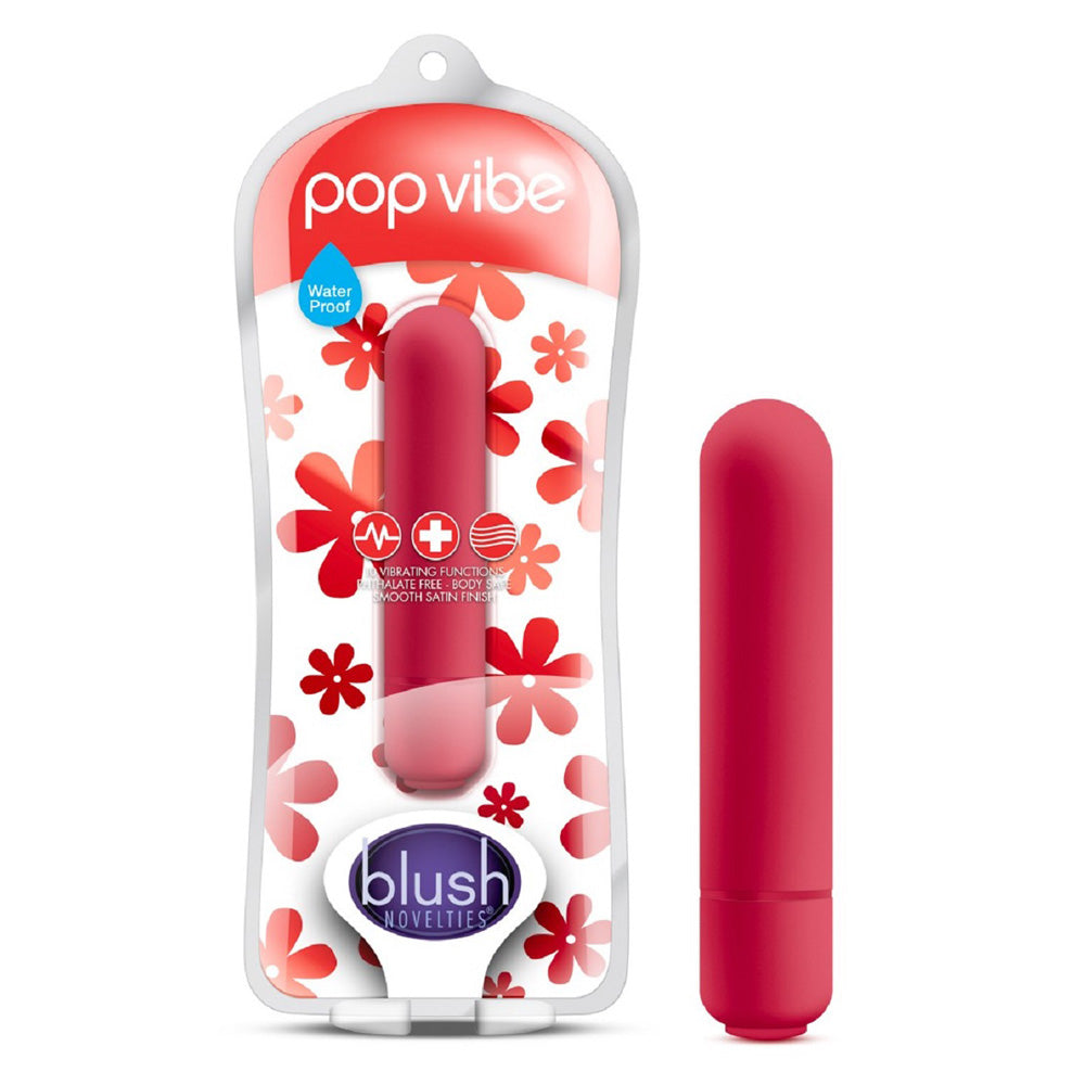 Vive Pop By Blush Bullet Vibrator Waterproof - Cherry Red