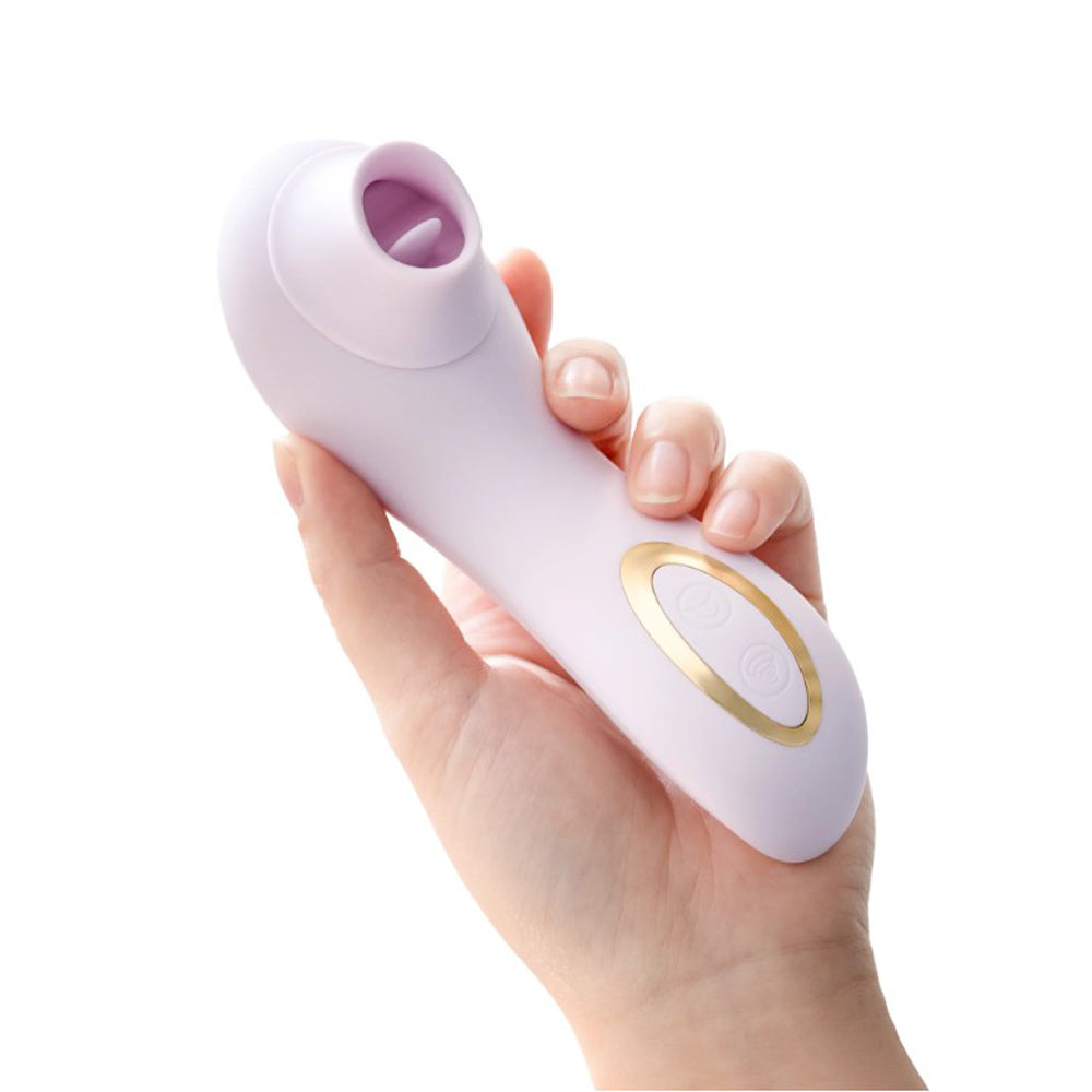 Delice Fleur by Blush Clitoral Stimulator Tongue Fluttering & Suction Toy - Barely Purple