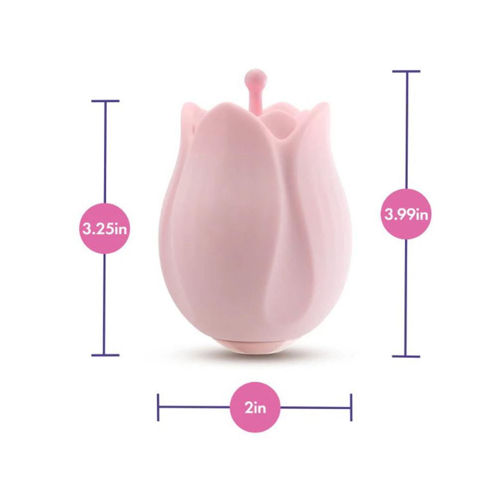 Play With Me by Blush Romantic Rose 3 Rosebud Heads Silicone Clitoral Vibrator - Pink