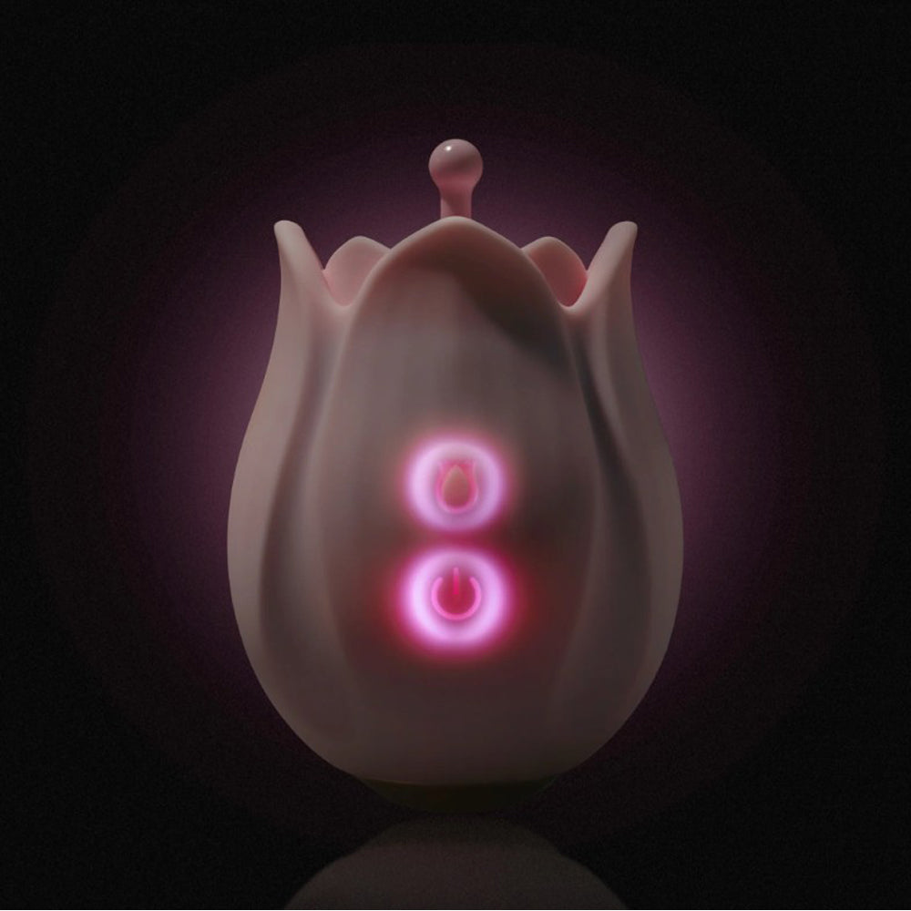 Play With Me by Blush Romantic Rose 3 Rosebud Heads Silicone Clitoral Vibrator - Pink