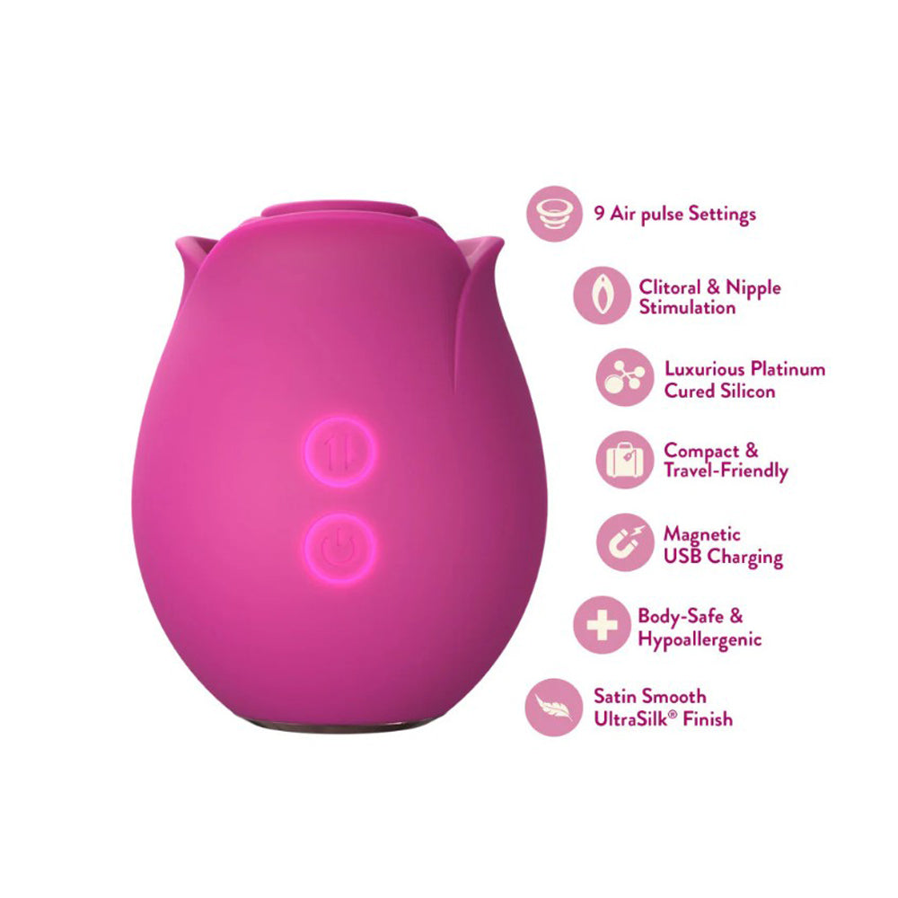 The Original Blush Rose Air Pulsation Clitoral Platinum Silicone Stimulator - Pink