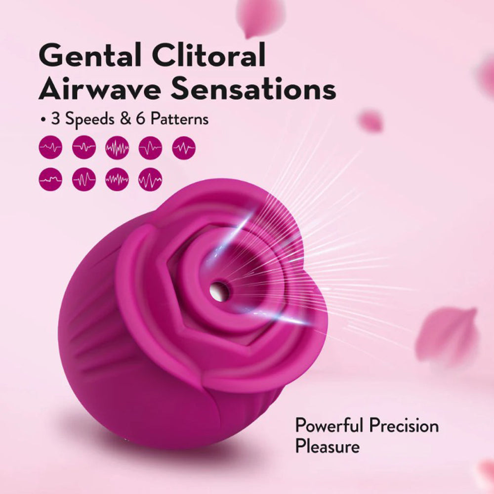 The Original Blush Rose Air Pulsation Clitoral Platinum Silicone Stimulator - Pink