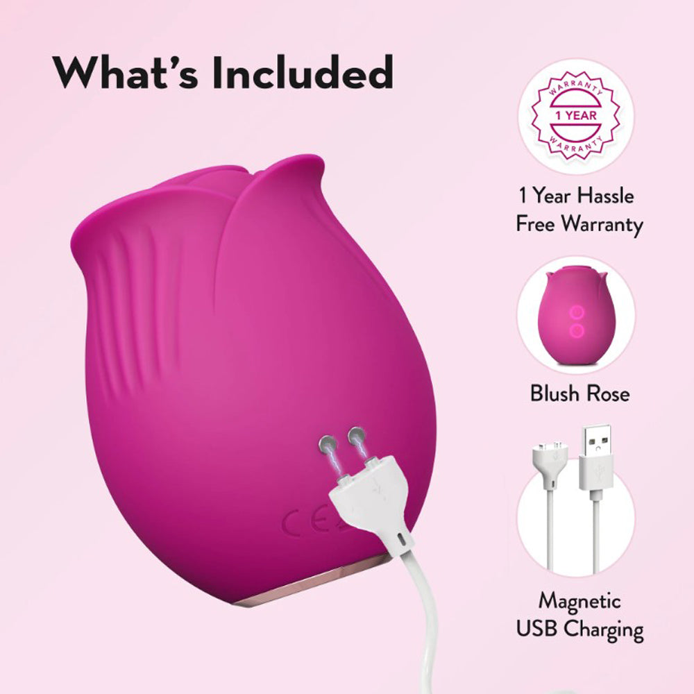 The Original Blush Rose Air Pulsation Clitoral Platinum Silicone Stimulator - Pink