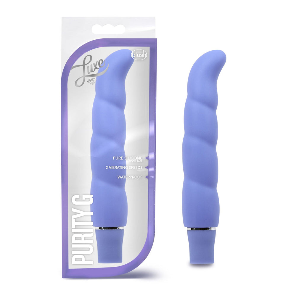 Luxe By Blush Purity G 6.25 Inch 10 Function G-Spot Vibrator Waterproof Silicone - Periwinkle