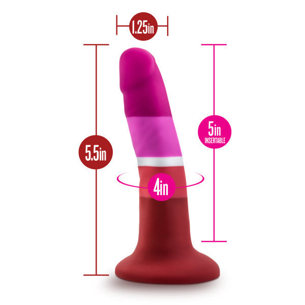 Avant Pride Beauty P3 Artisan 5 Inch Silicone Dildo – Reds, White, Pinks