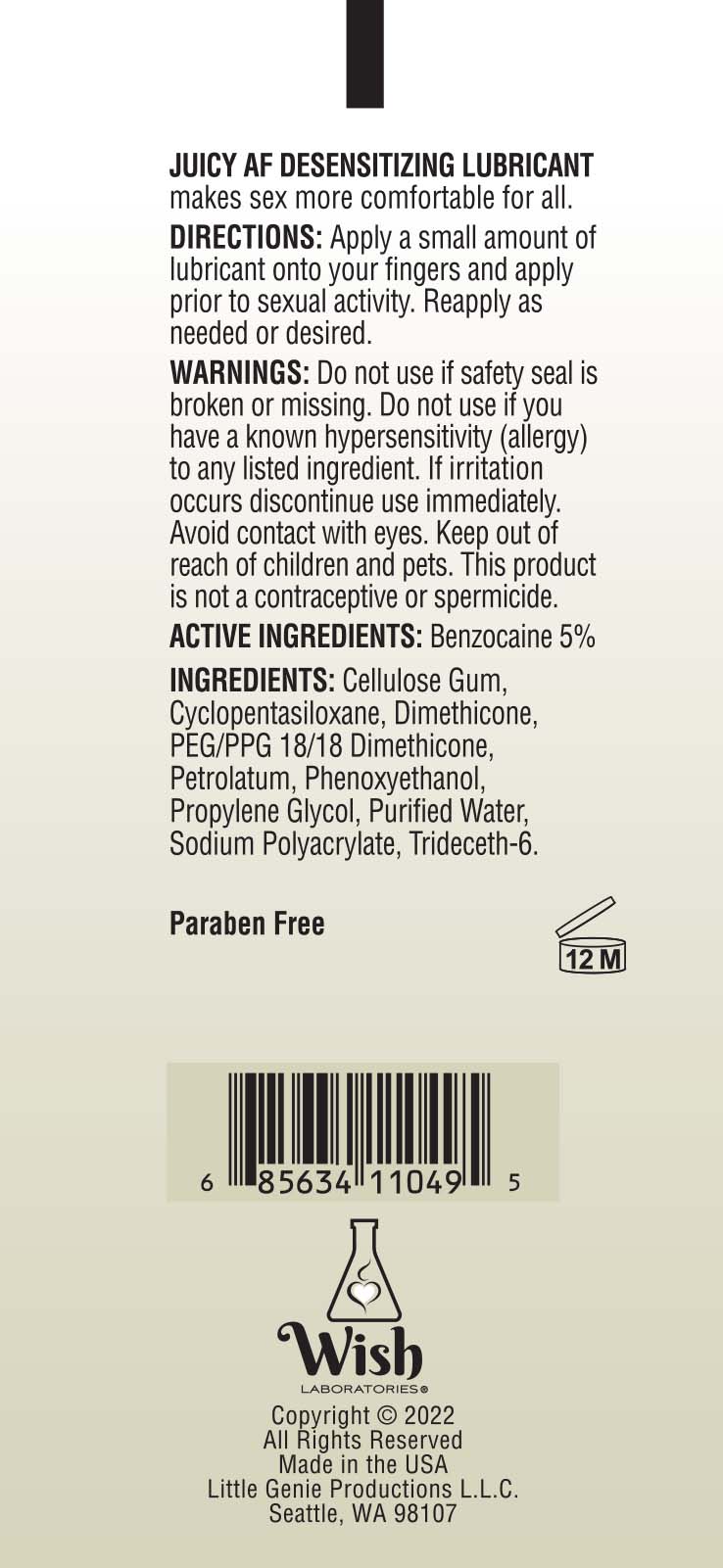 Juicy AF Desensitizing Gel Lubricant - 4oz