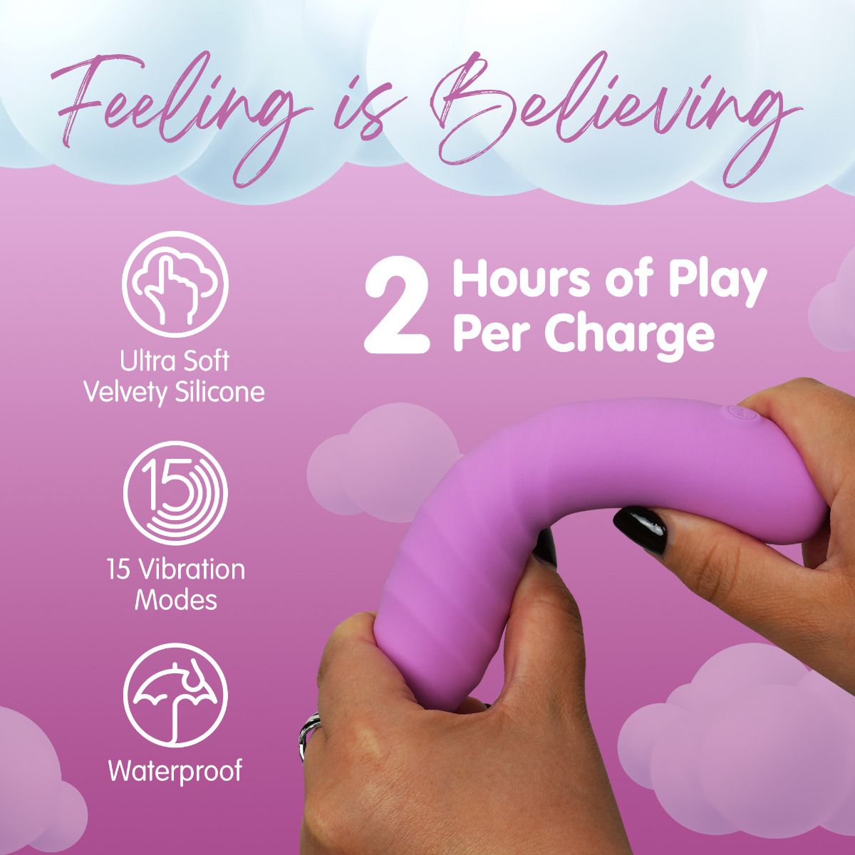 Skins Touch The Wand 6.5 Inch Rechargeable Vibrator with FeelMe Silicone - Pink