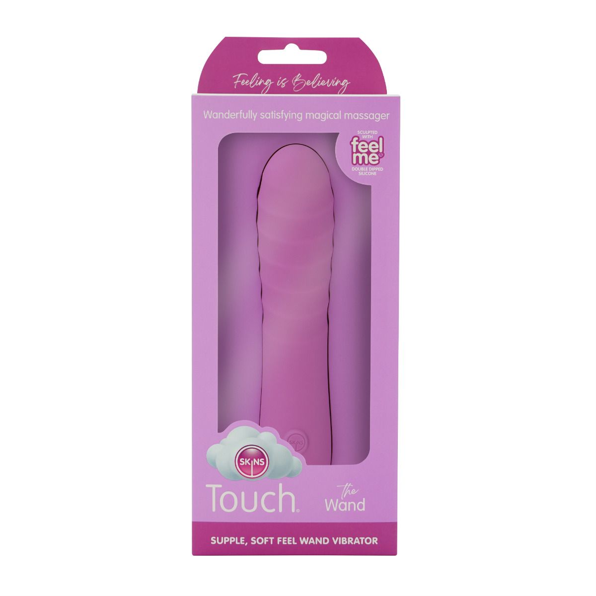 Skins Touch The Wand 6.5 Inch Rechargeable Vibrator with FeelMe Silicone - Pink