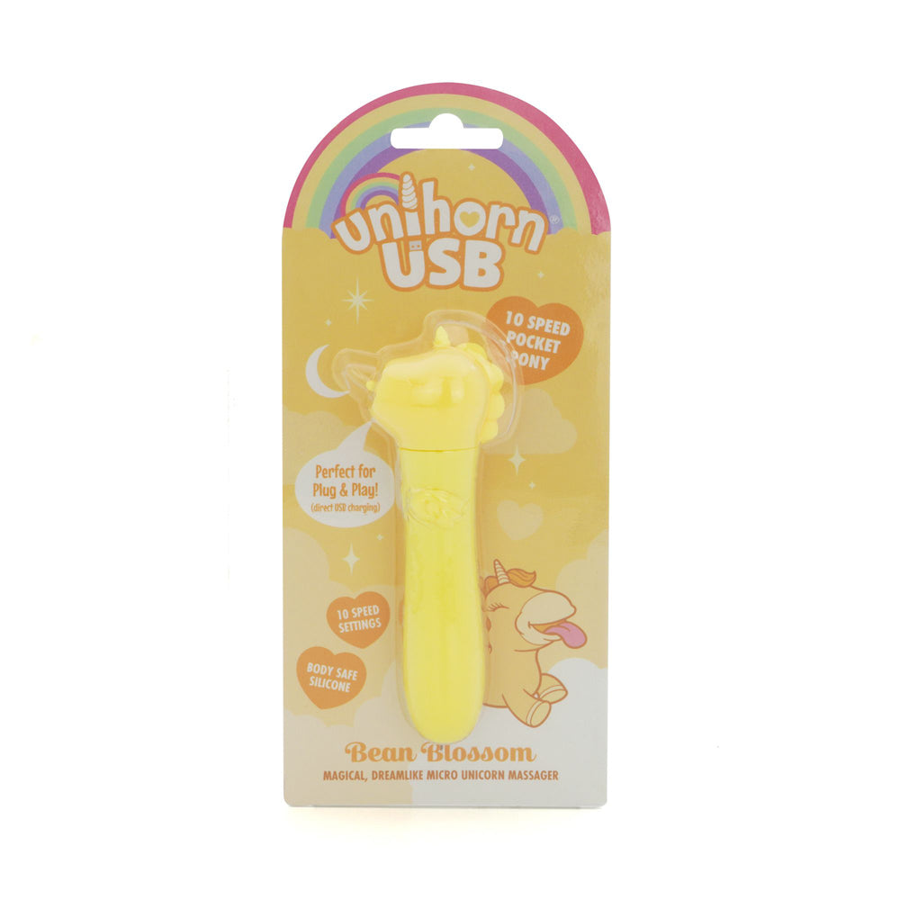 Unihorn Bean Blossom Rechargeable Discreet Bullet Vibrator - Yellow