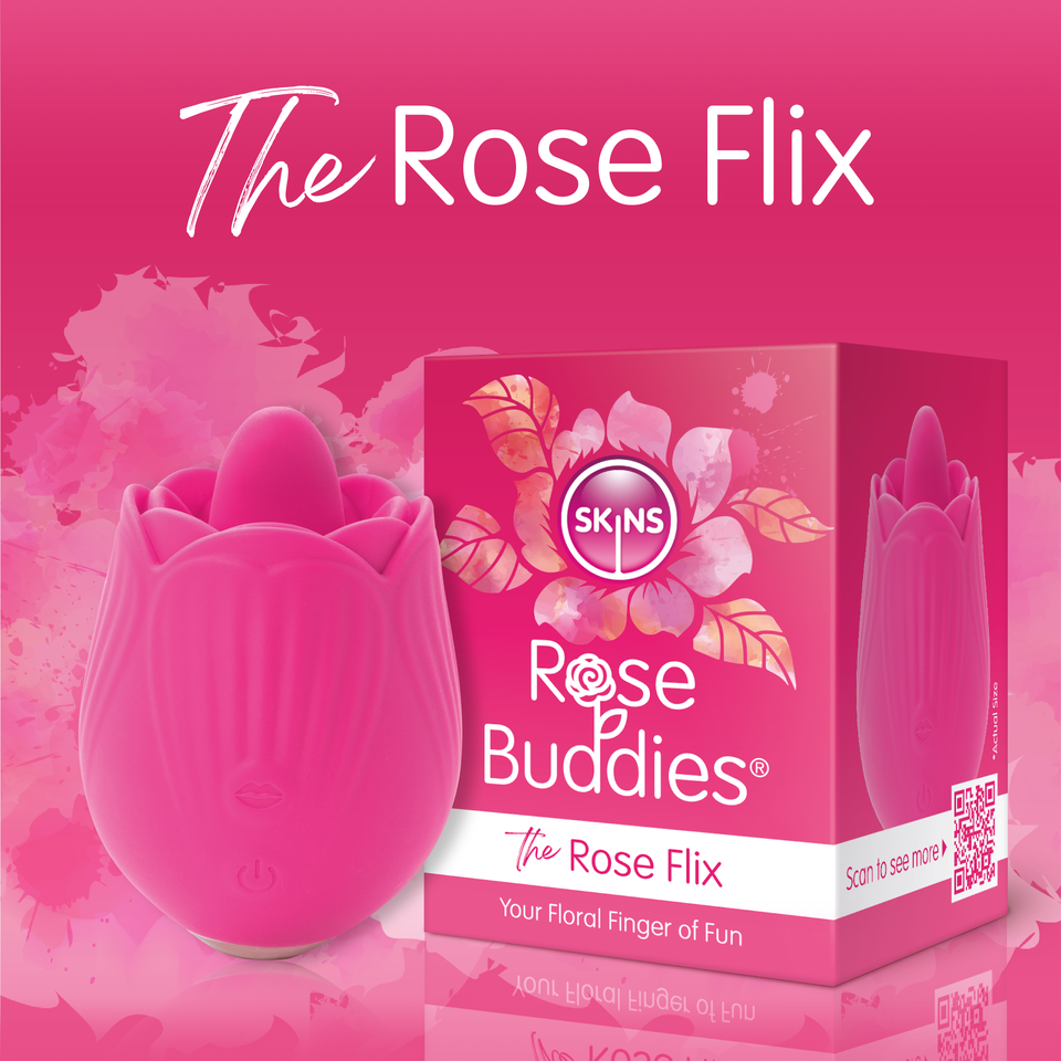 Skins Rose Buddies - Rose Flix Finger Clitoral Vibrator - Pink