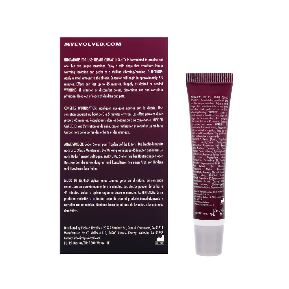 Insane Climax - Insanity Warming Buzzing Clitoral Stimulant - 10ml