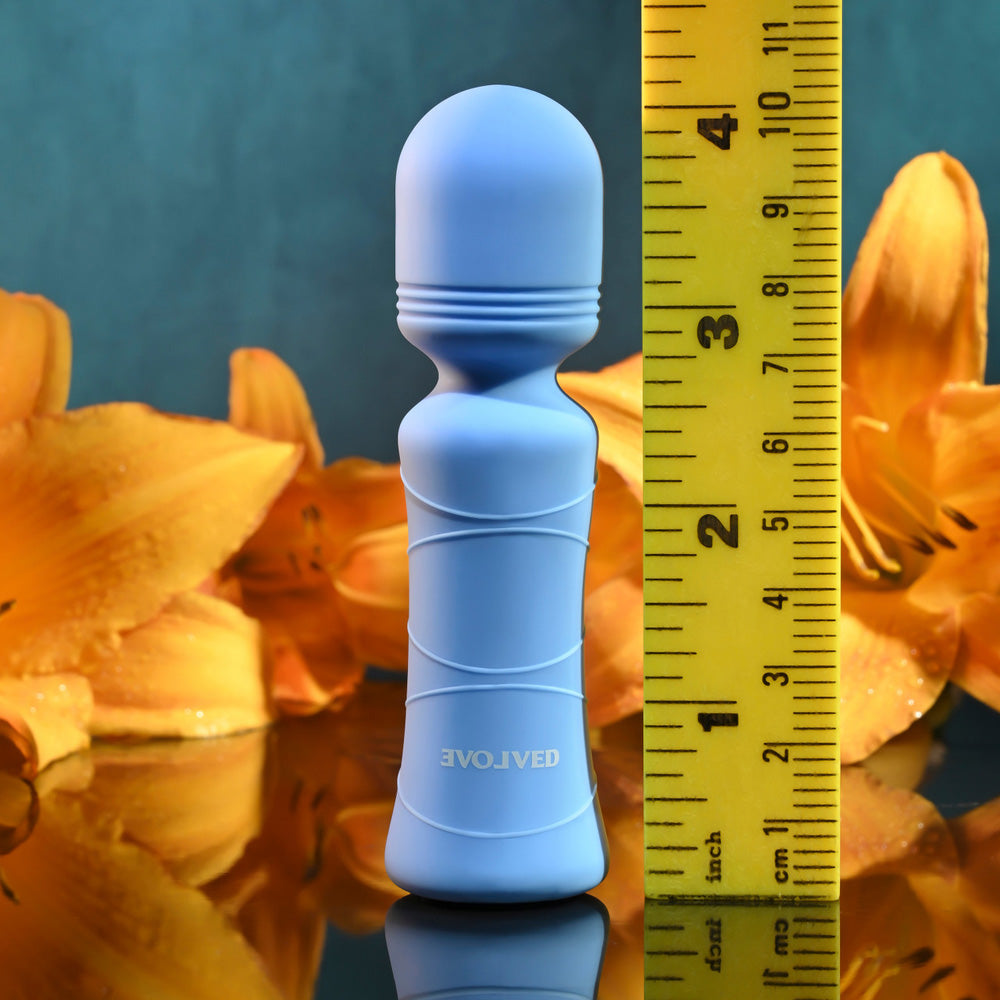 Evolved Out Of The Blue 7-Speed Mini Wand Vibrator Silicone - Blue