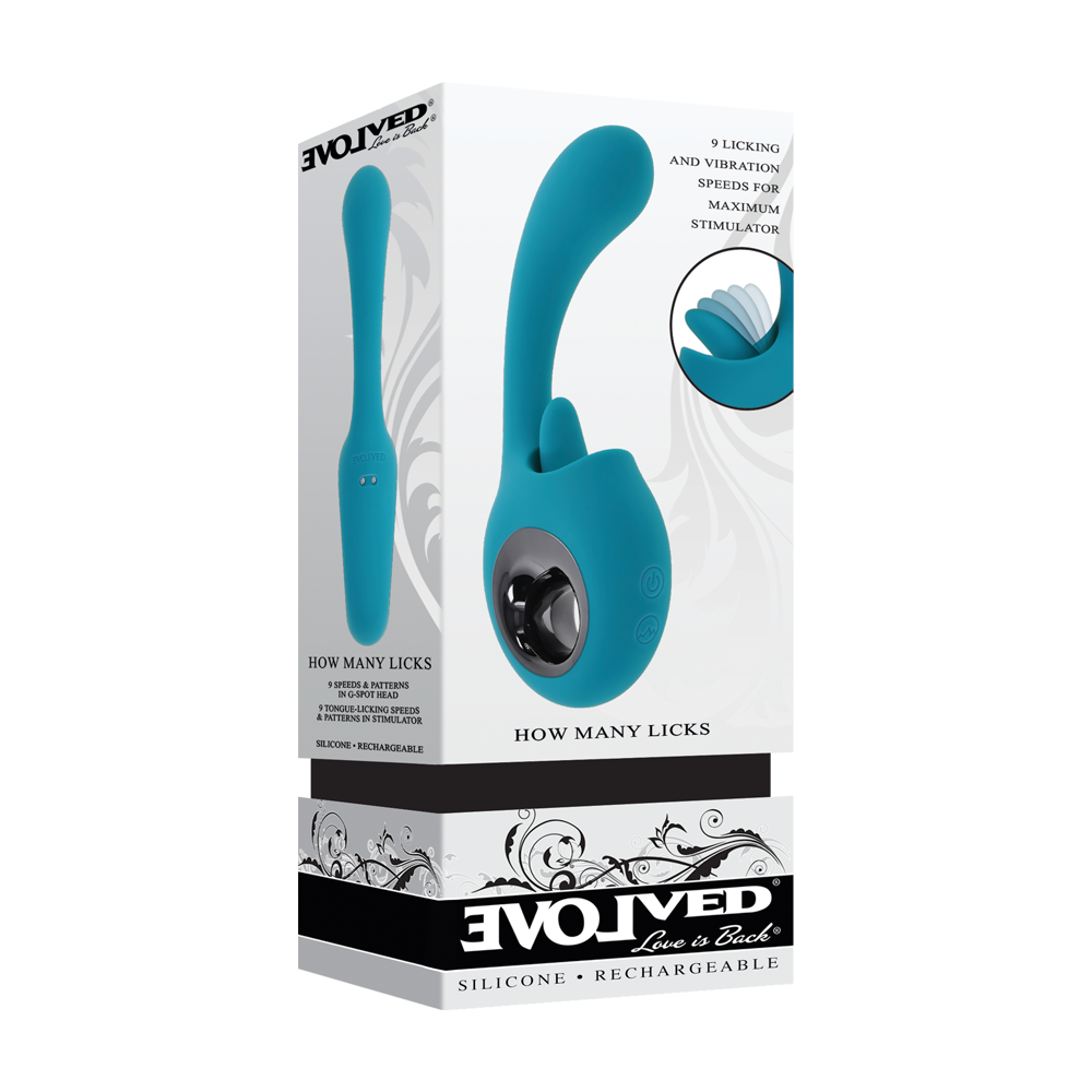 Evolved How Many Licks Dual Silicone Licking and G-Spot Vibrator - Teal