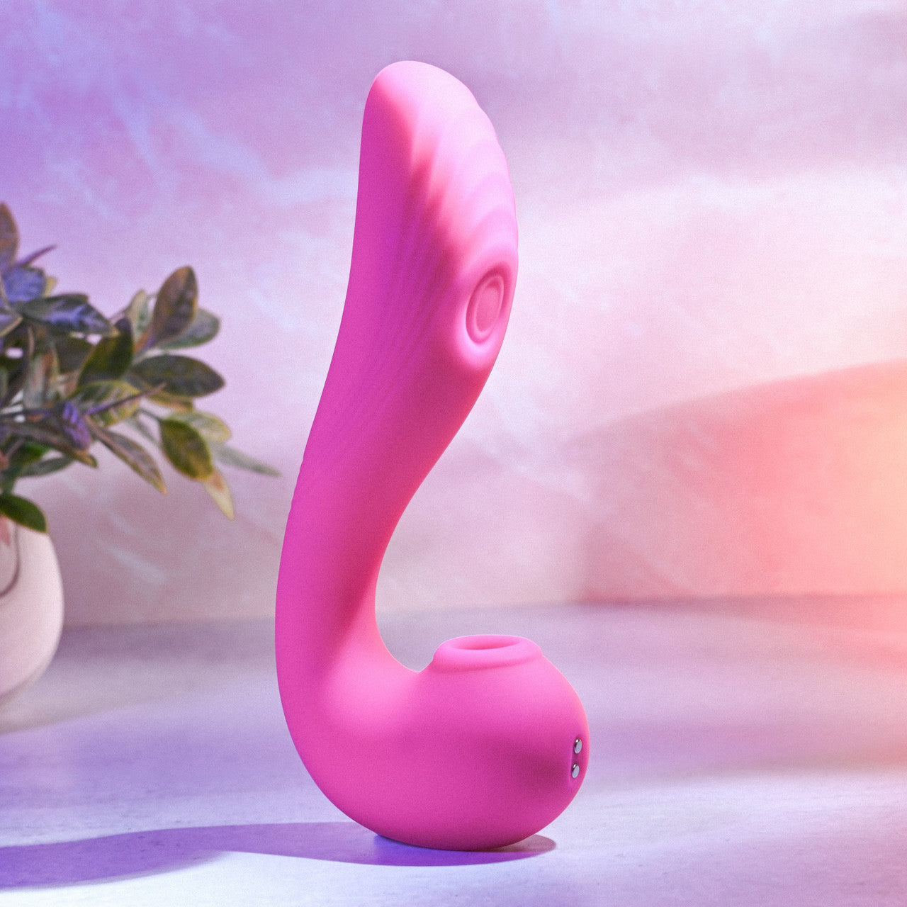 Evolved The Note G-Spot & Clitoral Thumping and Licking Silicone Vibrator - Pink