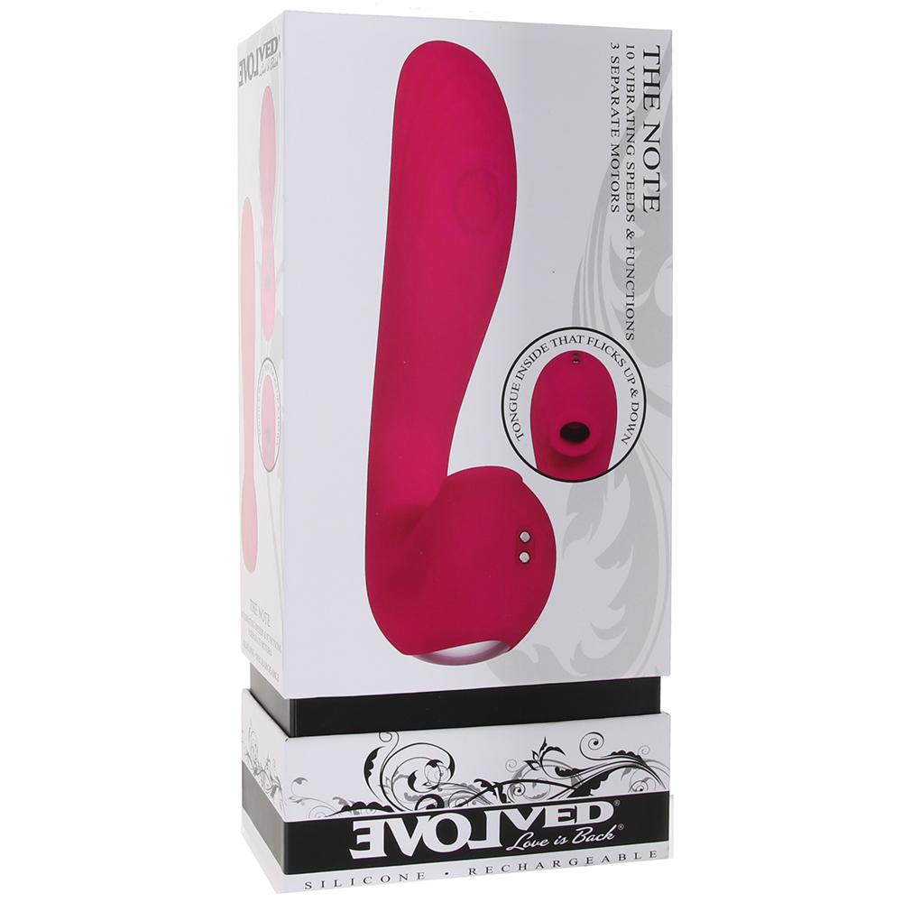 Evolved The Note G-Spot & Clitoral Thumping and Licking Silicone Vibrator - Pink