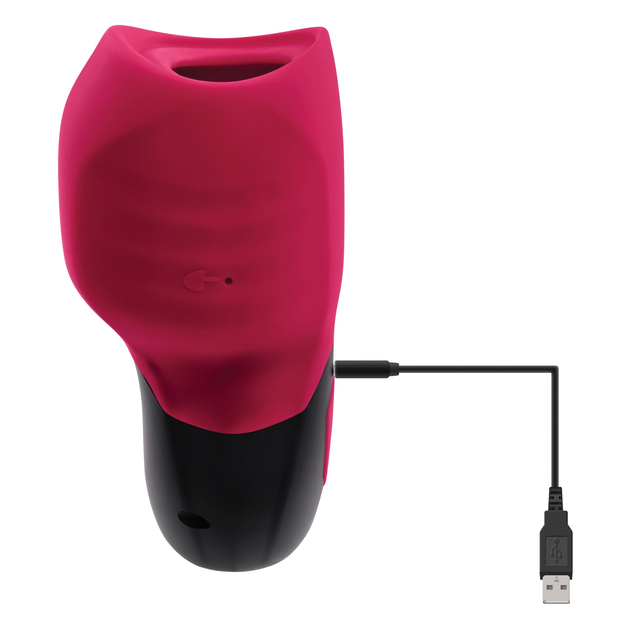 Gender X Body Kisses Dual-Sided Silicone Suction & Vibration Stimulator - Red with Black