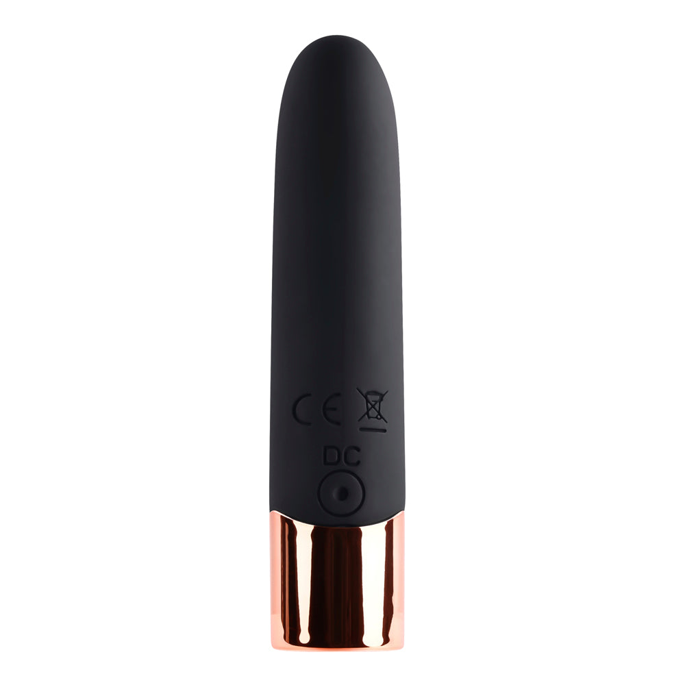Gender X The Gold Standard Bullet Vibrator Silicone Rechargeable Waterproof - Black and Rose Gold