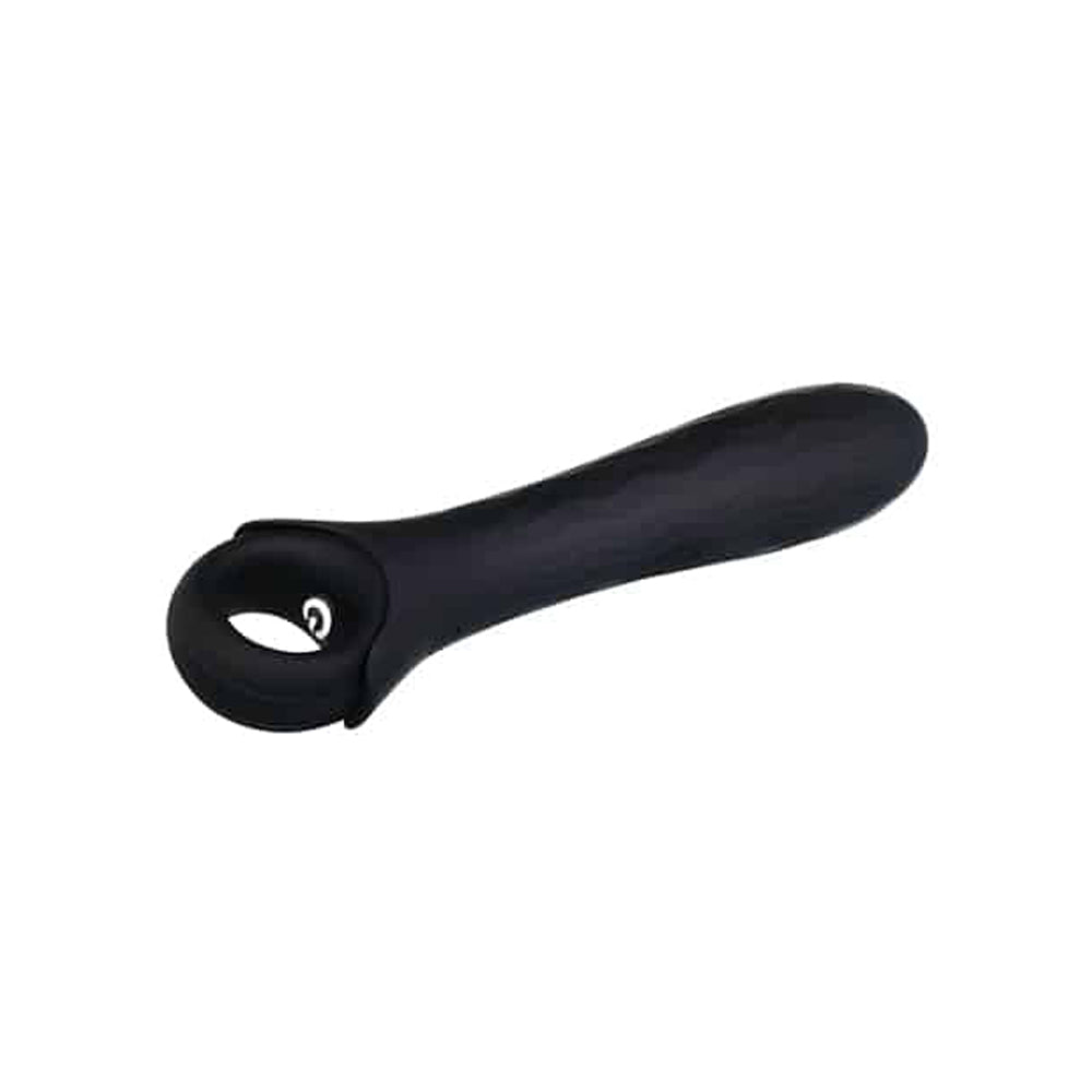 Gender X Powerhouse Ring Handled 12-Speed Silicone Vibrator - Black