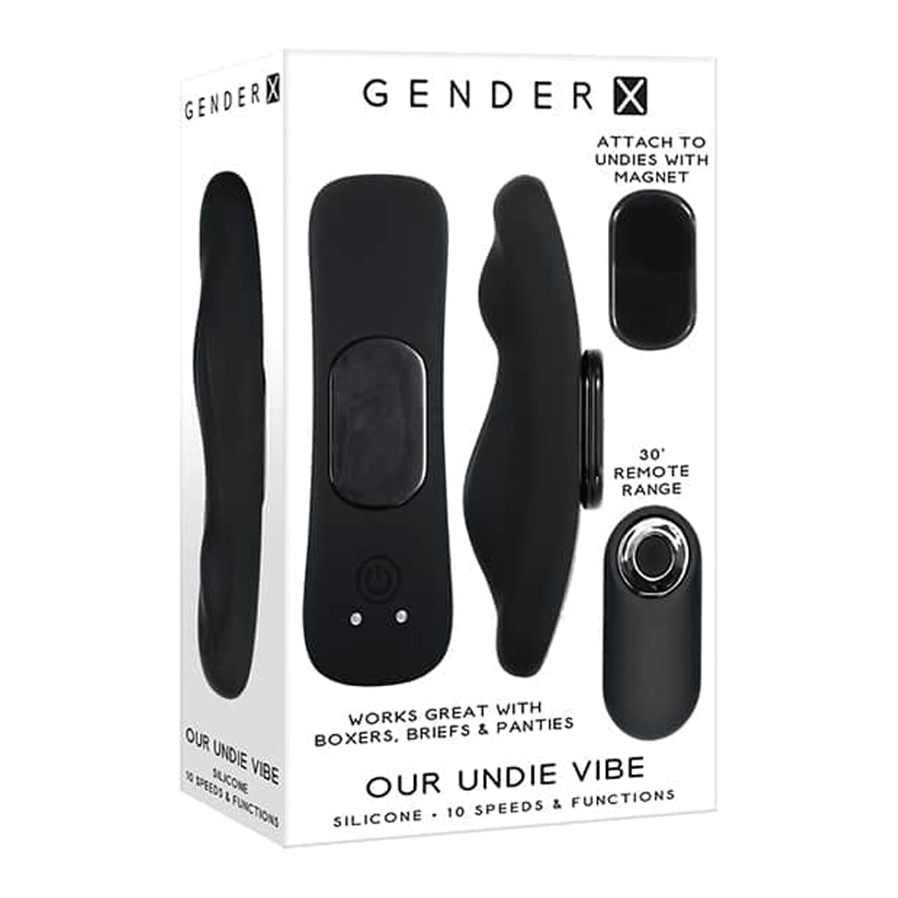 Gender X Our Undie Magnetic 10-Speed Remote Control Panty Vibrator – Black