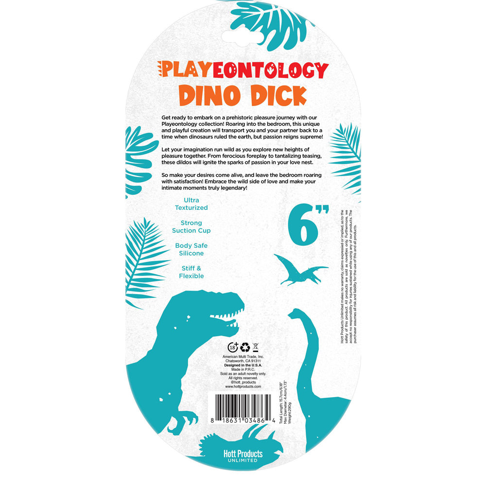 Playeontology Dino Dick – 6 Inch Ultra-Soft Silicone Dinosaur Dildo with Suction Cup Base