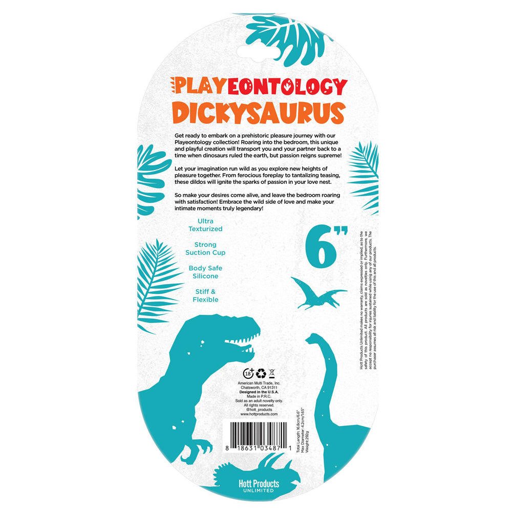 Playeontology Dickysaurus – 6 Inch Ultra-Soft Silicone Dinosaur Dildo with Suction Cup Base