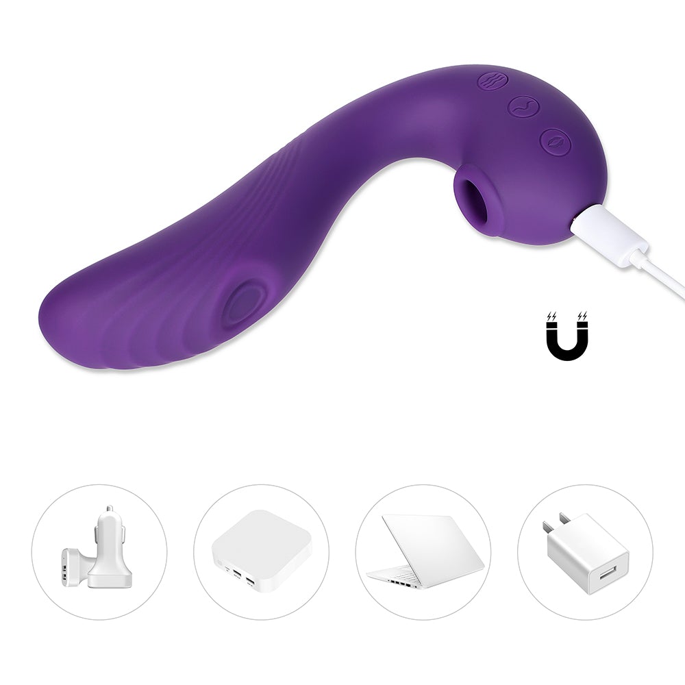 Angel Triple Tease G-Spot and Clitoral Flexible Silicone Stimulator - Purple