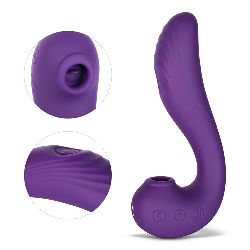 Angel Triple Tease G-Spot and Clitoral Flexible Silicone Stimulator - Purple