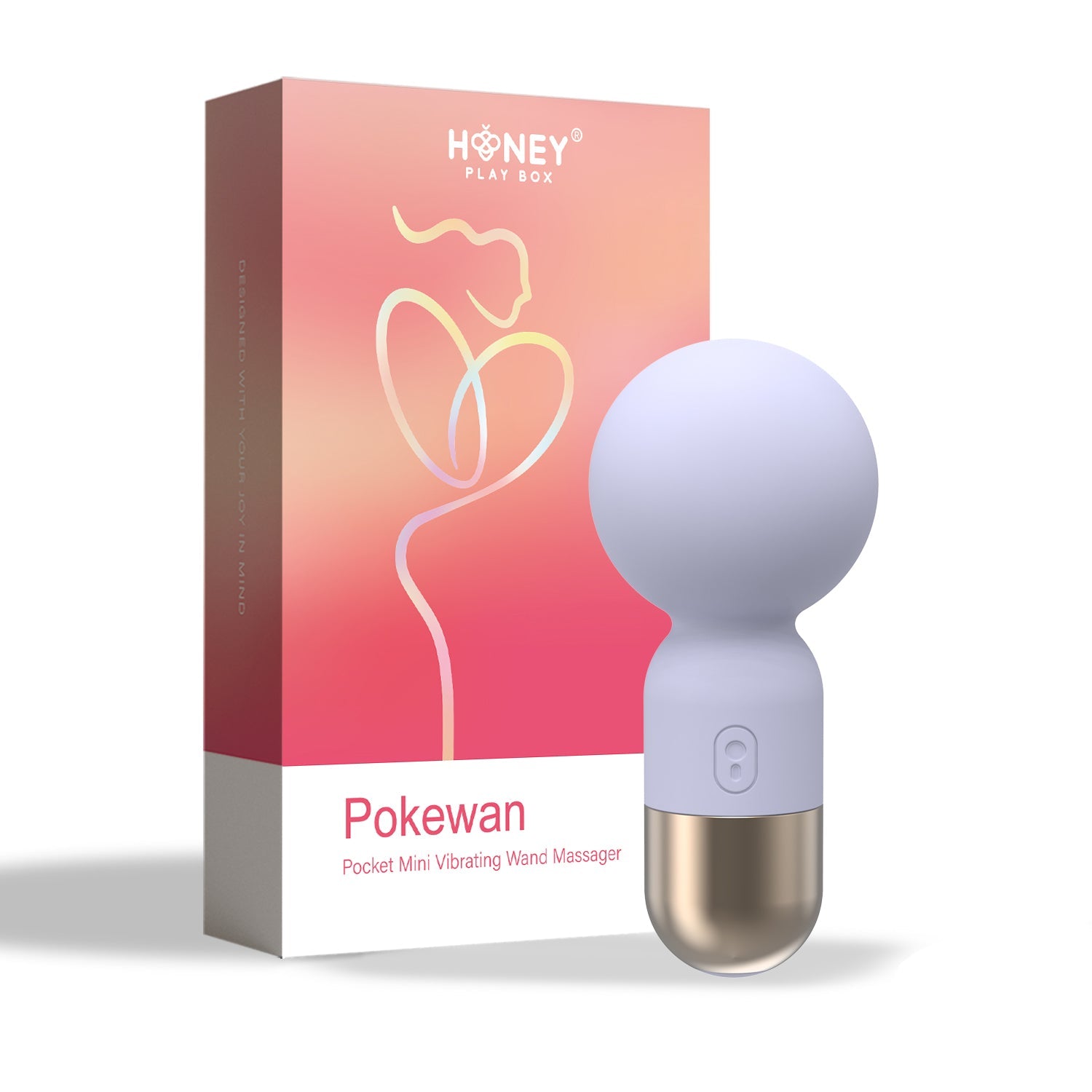 Pokewan Pocket Mini Wand Massager 9-Mode Silicone - Lavender