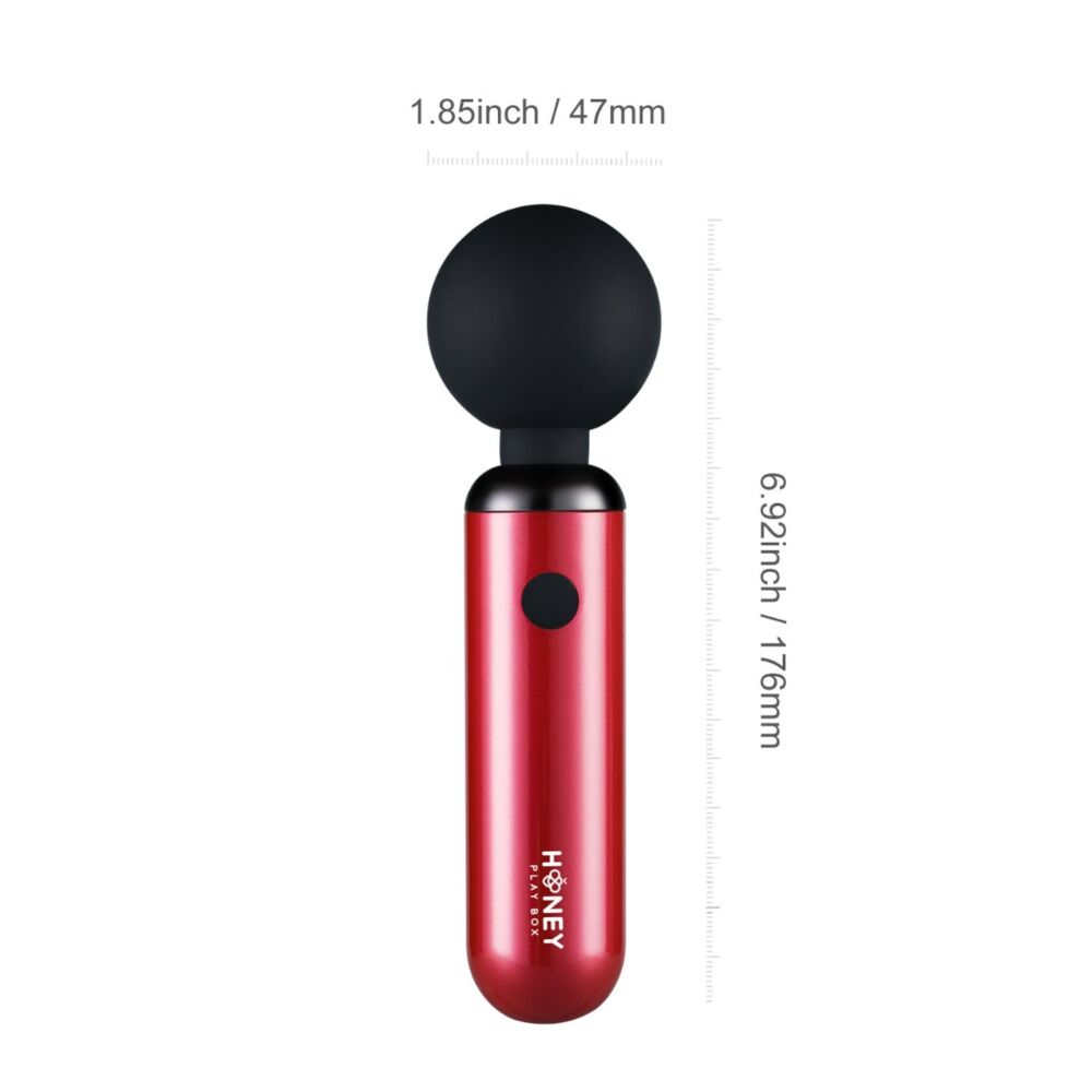 Pomi Wand Clitoral Massager 10-Mode Powerful Silicone - Red