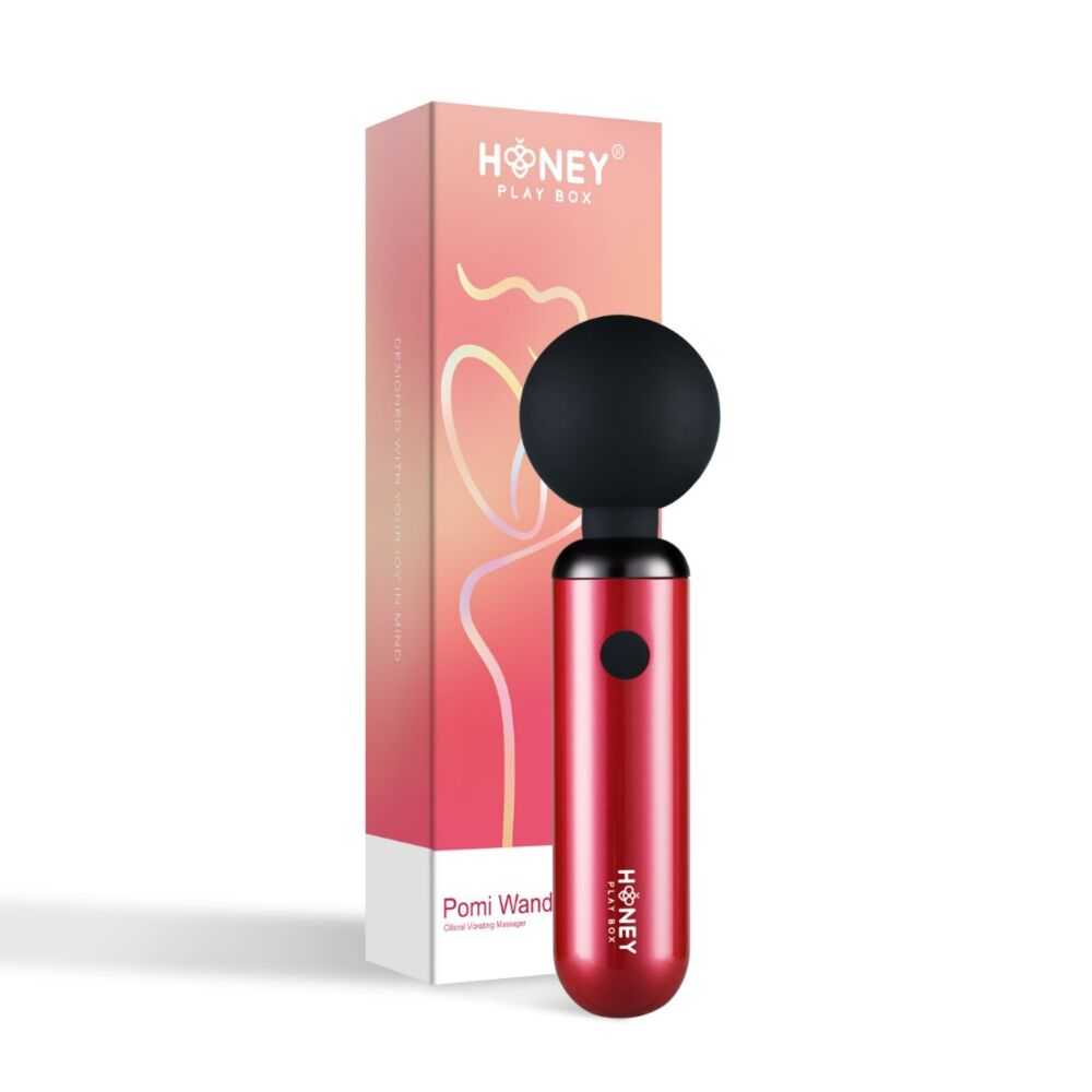 Pomi Wand Clitoral Massager 10-Mode Powerful Silicone - Red