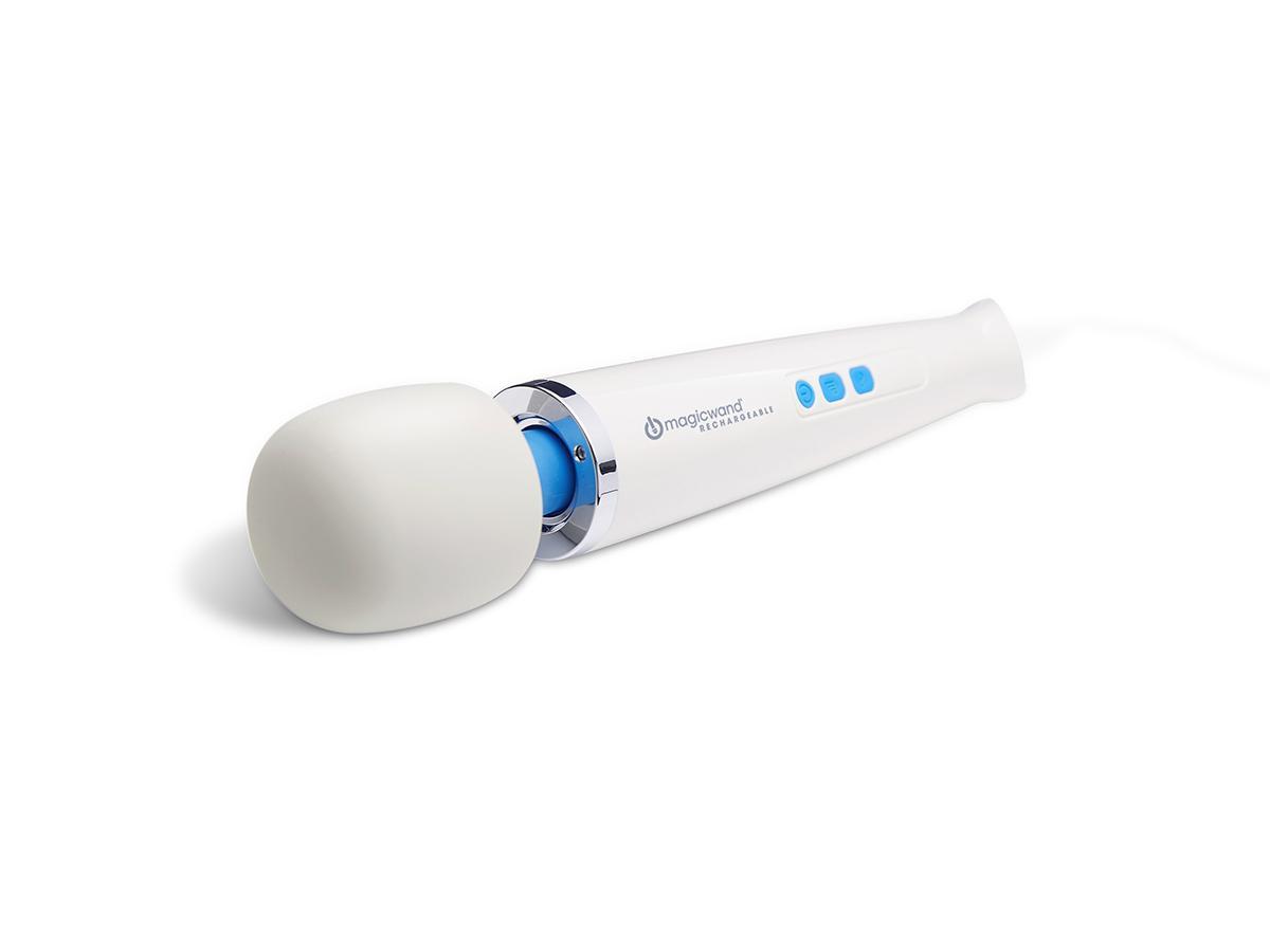 Magic Wand Rechargeable 4-Speed Silicone Wand Massager - White