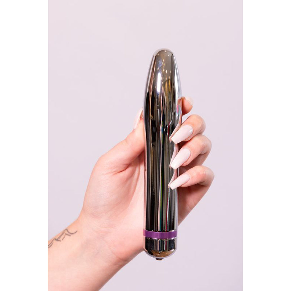 Fly Me To The Moon Metal Vibrator – 7 Inch Waterproof Rechargeable Rocket-Shaped Vibe