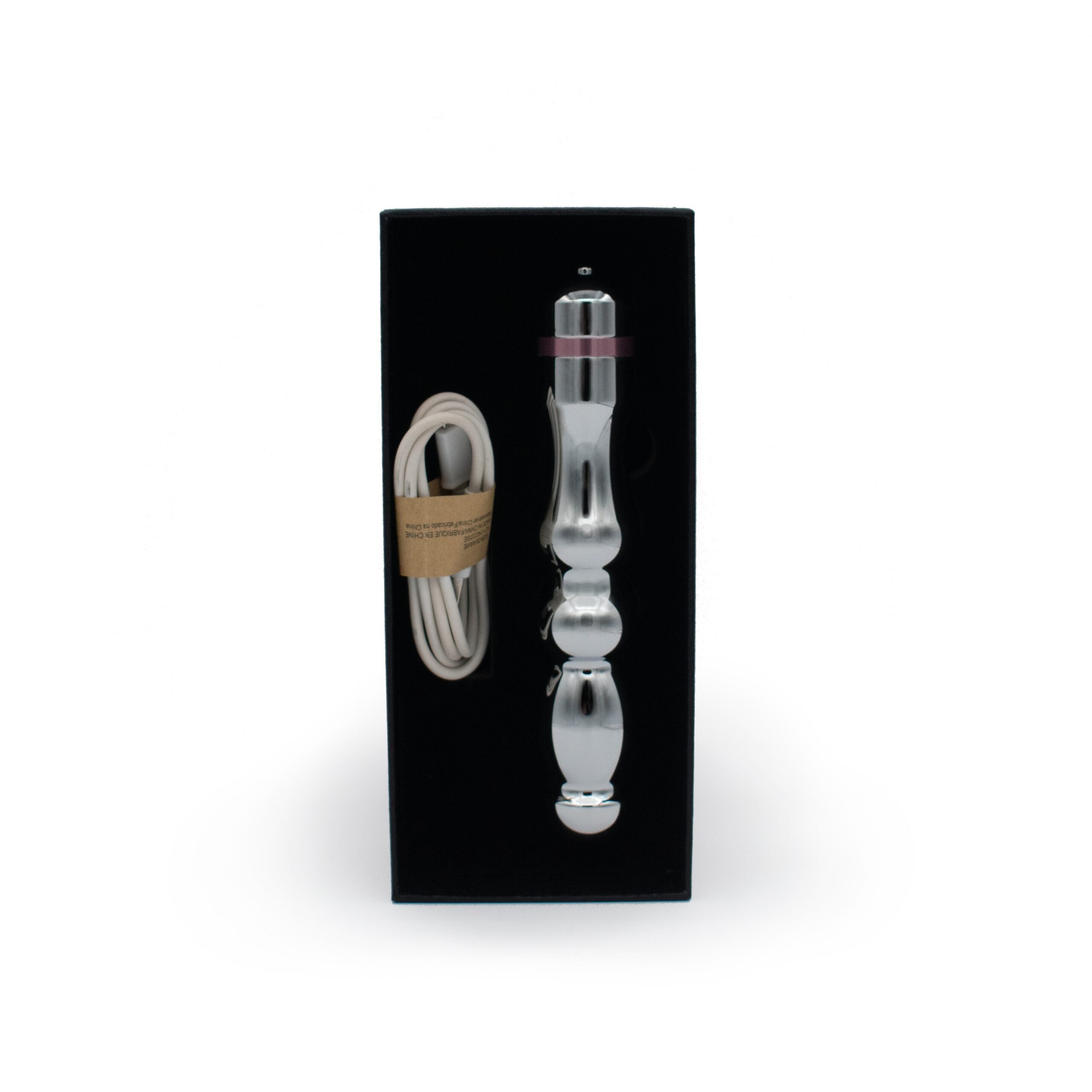 Hidden Treasure Metal 10-Function Vibrator Rechargeable with Ribbed Design – Silver