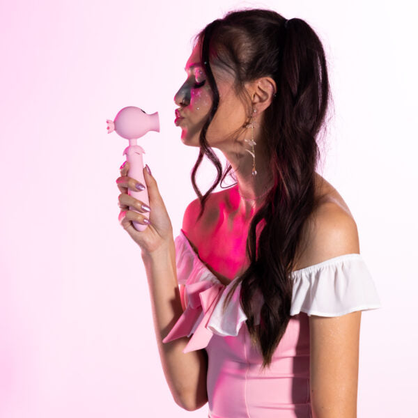 Lick N’ Stick Dual Ended Silicone Clitoral Flicker & G-Spot Vibrator - Pink