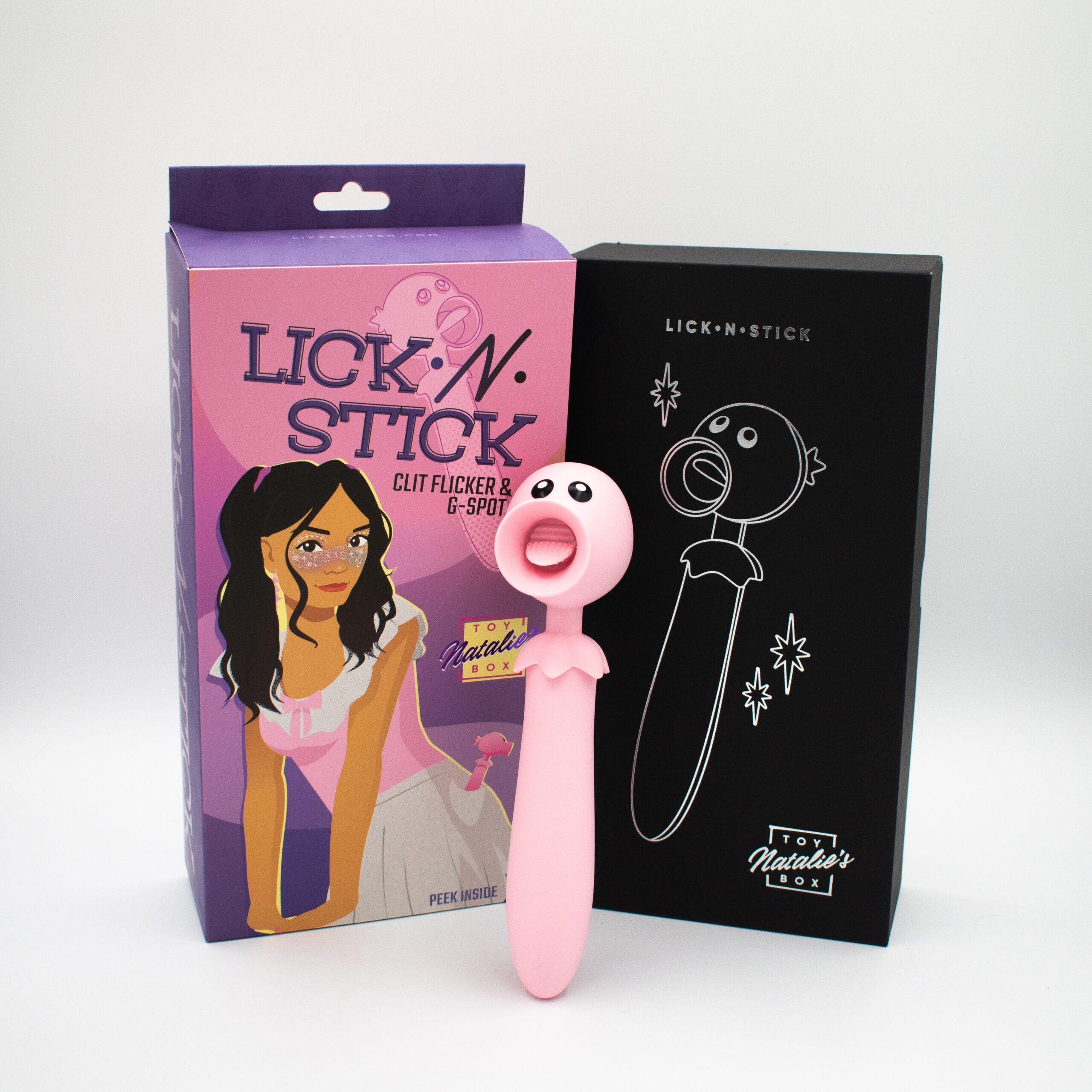 Lick N’ Stick Dual Ended Silicone Clitoral Flicker & G-Spot Vibrator - Pink