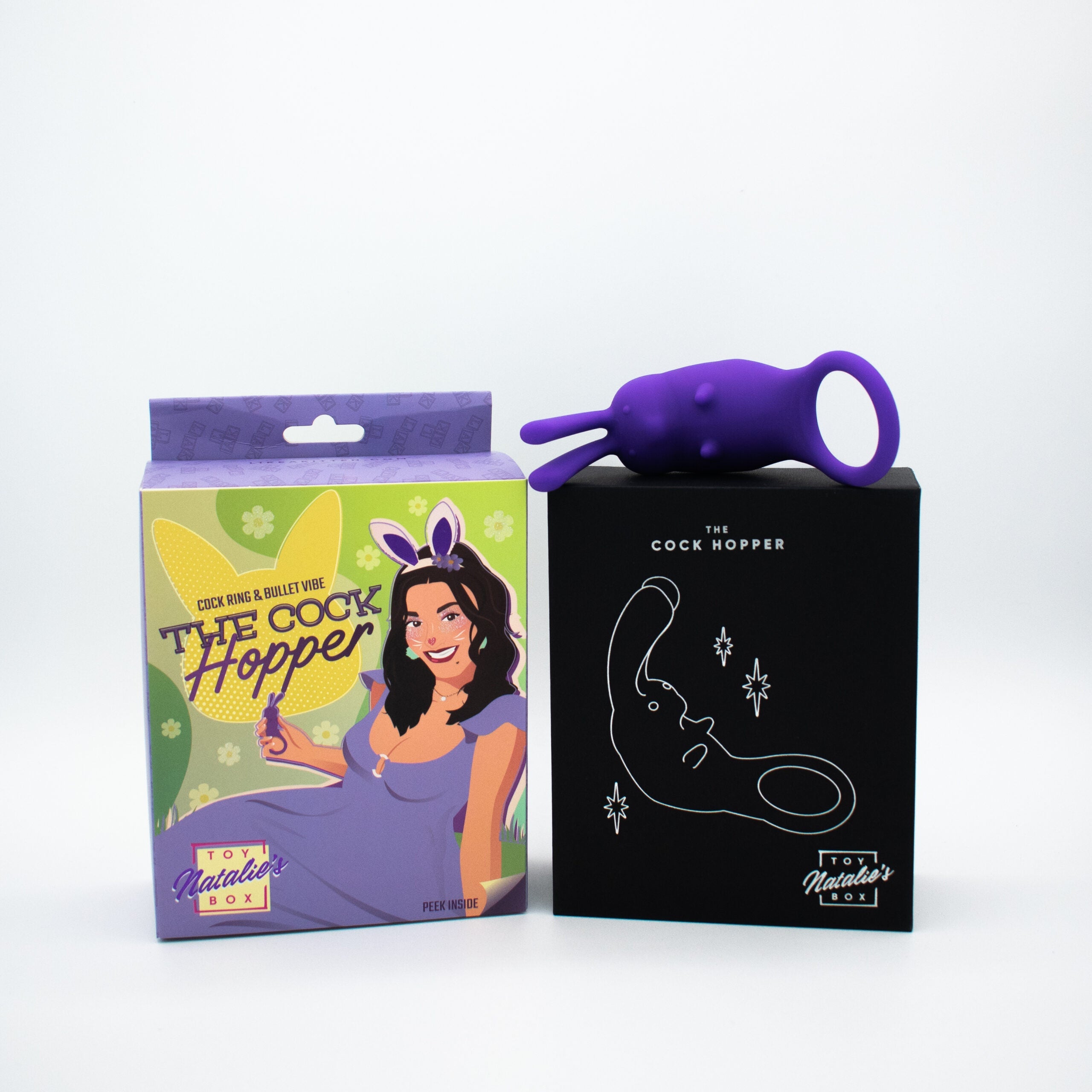 The Cock Hopper Cock Ring and Rabbit Bullet Vibrator - Purple