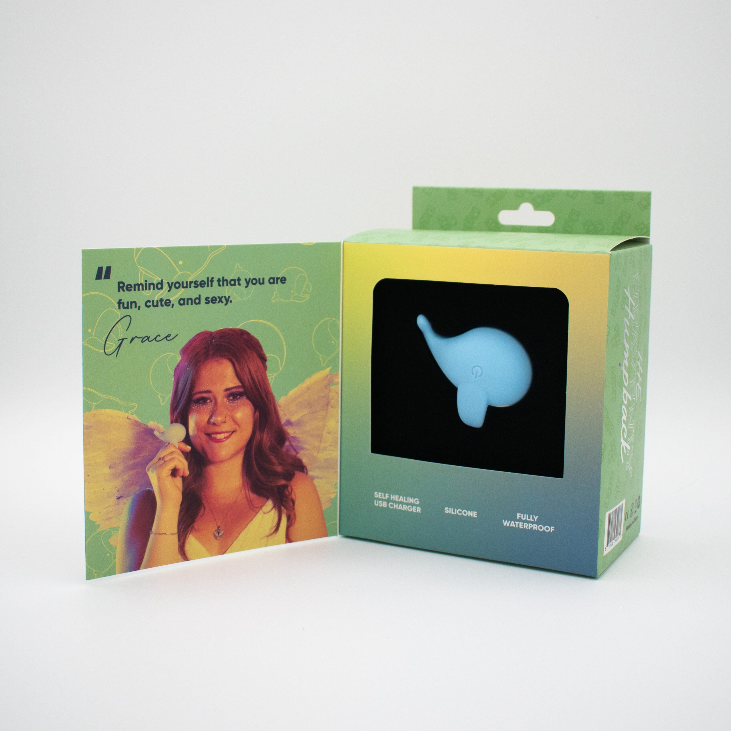 Heavenly Humpback Silicone Finger Bullet Clitoral Vibrator - Blue