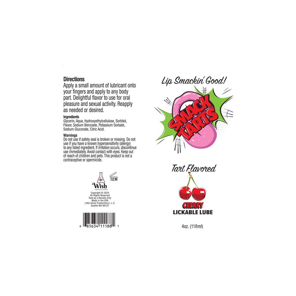 Smack Tarts Lickable Lube - Sour Cherry - 4oz