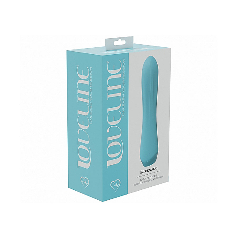 LoveLine Serenade Rechargeable 5.3 Inch 10 Speed Silicone Vibe - Blue