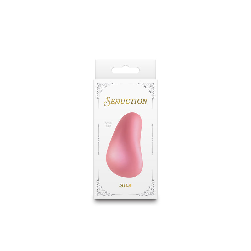 Mila by Seduction Curved Rechargeable Palm-Sized Vibe - Metallic Rose Gold