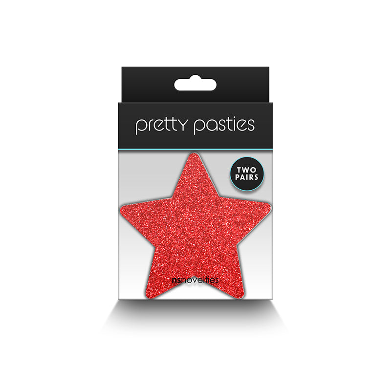 Pretty Pasties Stars Set of 2 - Red and Silver