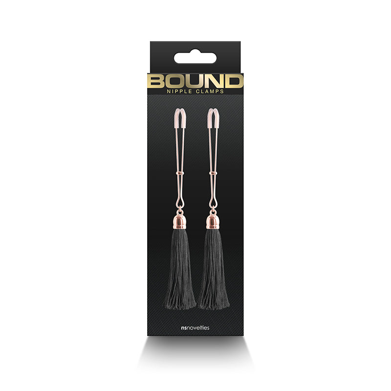 Bound Nipple Clamps T1 - Black Tassel