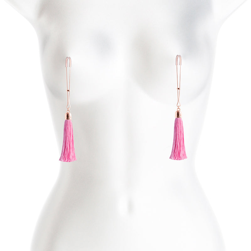 Bound Nipple Clamps T1 - Pink Tassel