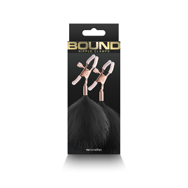 Bound Nipple Clamps F1 - Black Feather